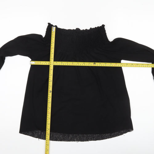 ASOS Women’s Black Off Shoulder Bell Sleeve Tunic Blouse Size 10