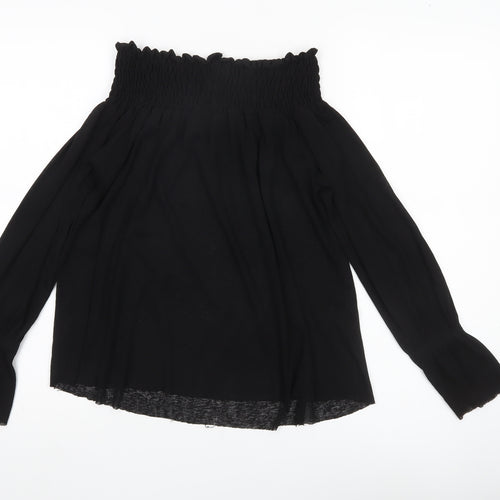 ASOS Women’s Black Off Shoulder Bell Sleeve Tunic Blouse Size 10