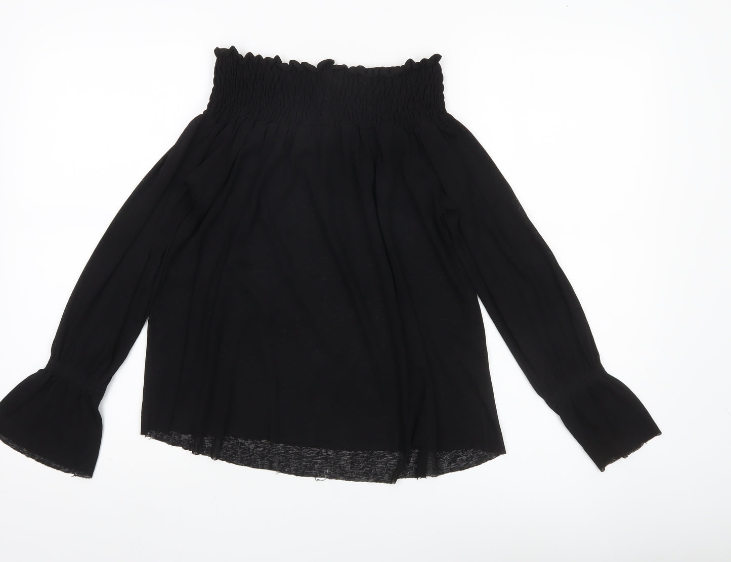 ASOS Women’s Black Off Shoulder Bell Sleeve Tunic Blouse Size 10