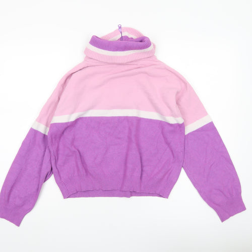 Urban Outfitters Women’s Pink Purple High Neck Pullover Jumper Size S