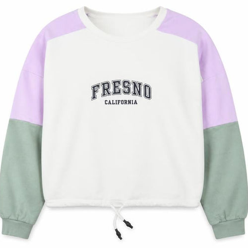 H&M Women’s Colourblock Fresno Sweatshirt White Green Purple Size S