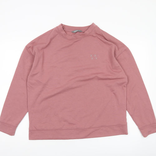 Nutmeg Women Pink Size 10 Crew Neck Pullover Sweatshirt