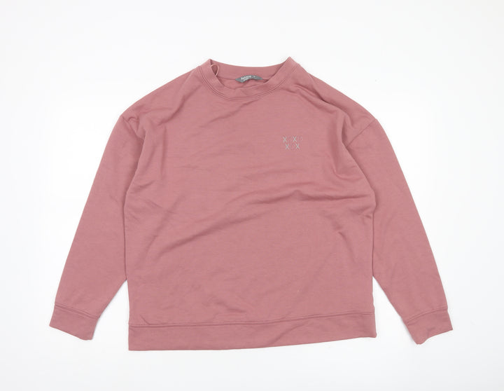 Nutmeg Women Pink Size 10 Crew Neck Pullover Sweatshirt