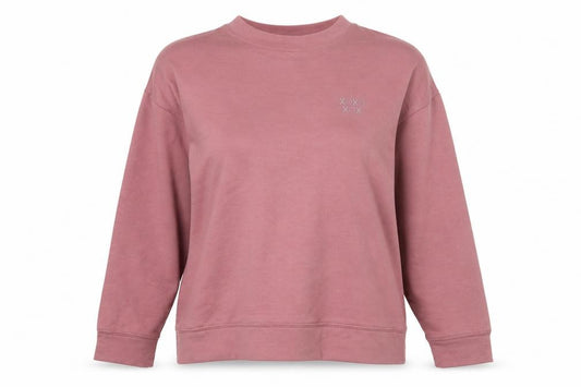 Front view of Nutmeg Women Pink, size 10, Crew Neck Pullover Sweatshirt
