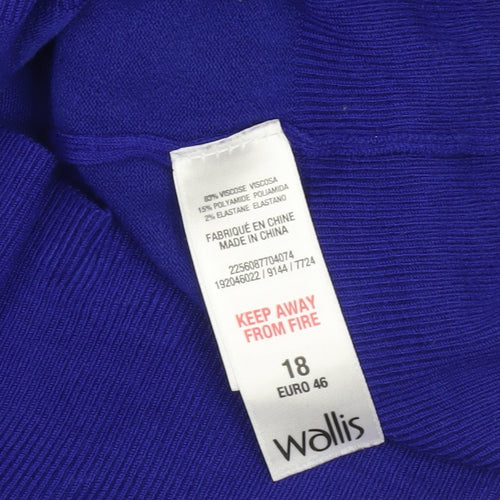 Wallis Women’s Blue Studded Crew Neck Pullover Jumper Size 18