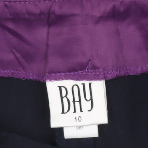 BAY Womens Black Polyester Dress Pants Size 10 Straight Leg Workwear