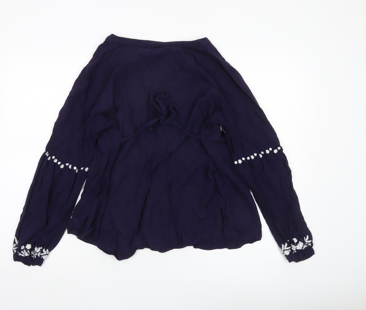 JoJo Maman Bébé Women’s Purple Floral Embroidered Tunic Blouse L