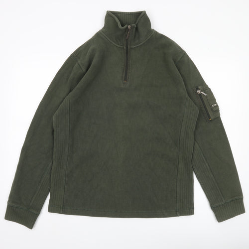 Ben Sherman Men's Green L 1/2 Zip Mock Neck Sweatshirt