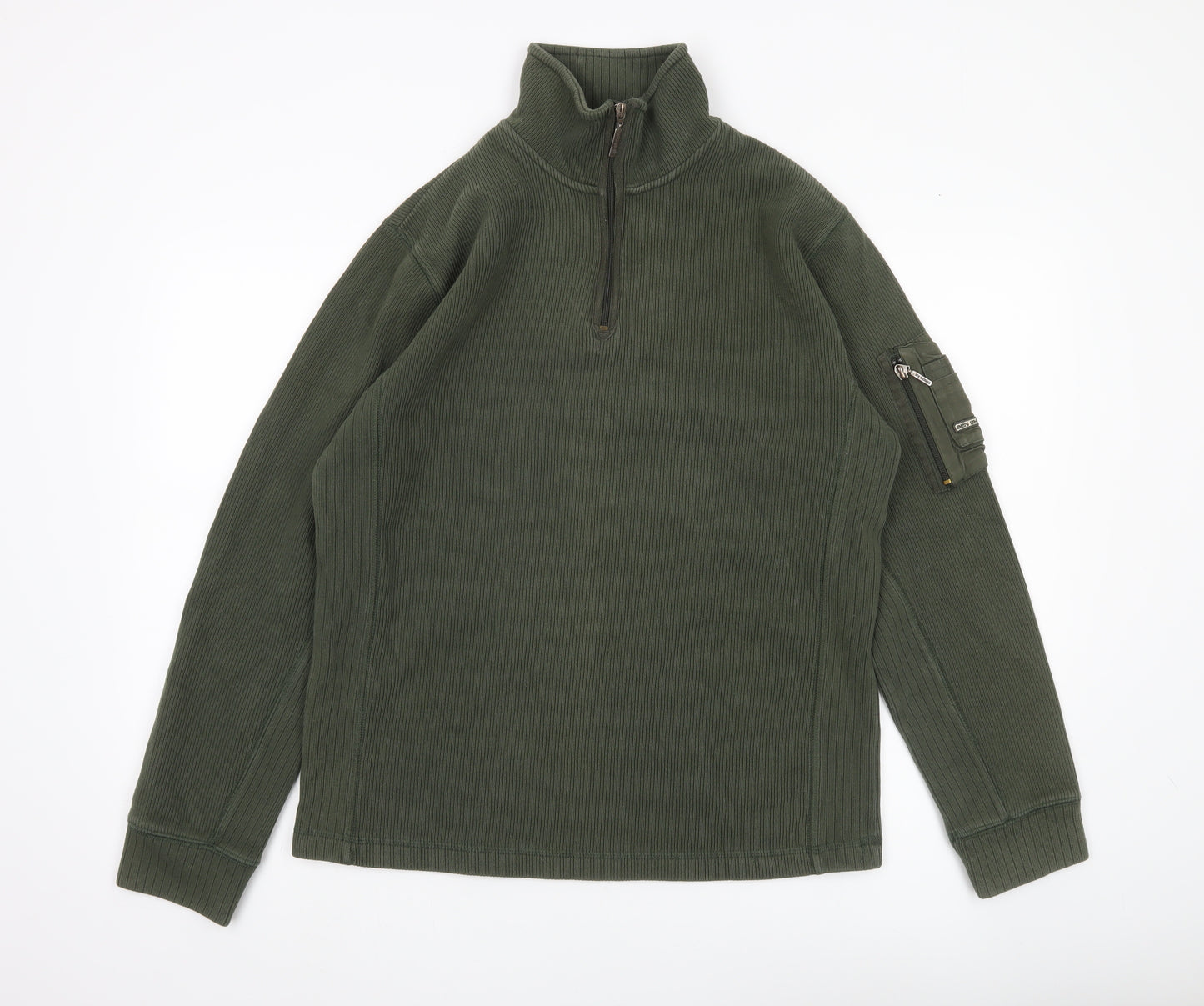 Ben Sherman Men's Green L 1/2 Zip Mock Neck Sweatshirt