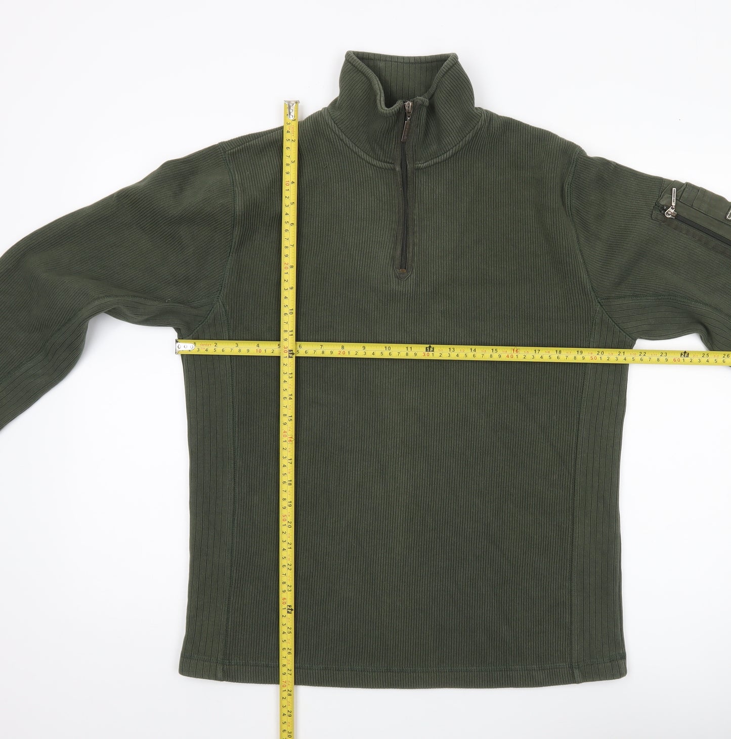 Ben Sherman Men's Green L 1/2 Zip Mock Neck Sweatshirt