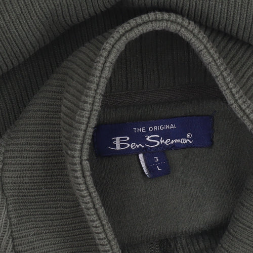 Ben Sherman Men's Green L 1/2 Zip Mock Neck Sweatshirt
