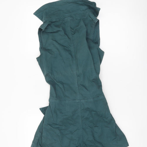 PrettyLittleThing Women Green Cotton Sleeveless Belted Playsuit UK 8