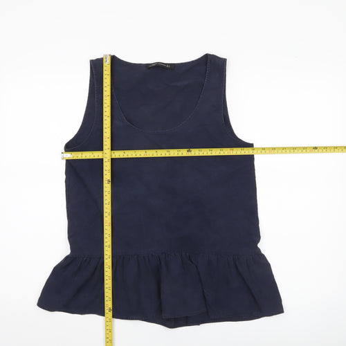 Zara Women Blue Size 8 Scoop Neck Sleeveless Tank Top