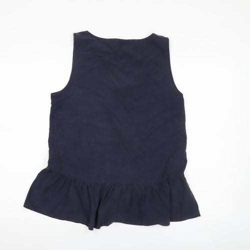 Zara Women Blue Size 8 Scoop Neck Sleeveless Tank Top