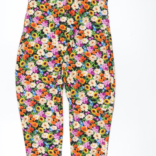 Zara Women Multicoloured Floral Catsuit Jumpsuit Size L Sleeveless