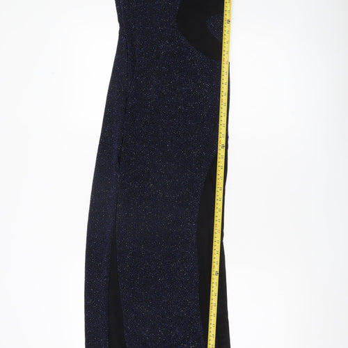 ASOS Women’s Black Glitter Bodycon Long Party Dress Size 4
