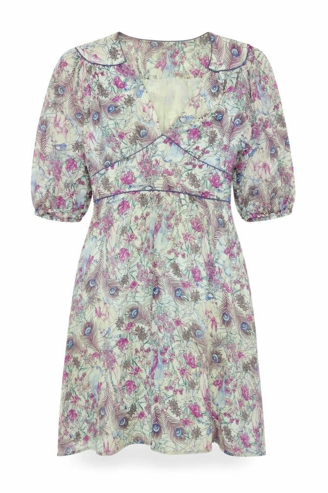 Oasis Women’s Multicoloured Floral Wrap Dress Size 12 Short Sleeve
