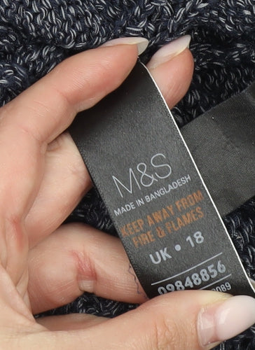 Marks and Spencer Womens Blue Cable Knit Cardigan UK 18 Long Sleeve