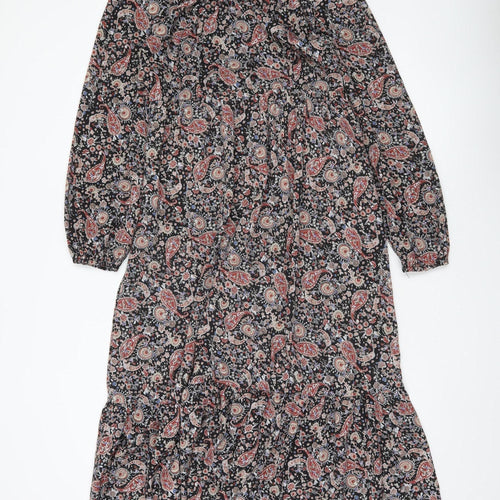 QED London Women’s Multicoloured Paisley Midi A-Line Dress Size 10