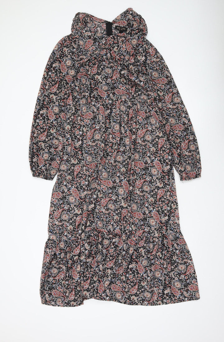 QED London Women’s Multicoloured Paisley Midi A-Line Dress Size 10