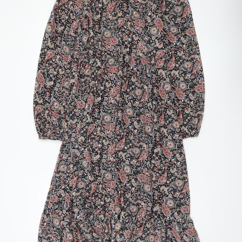 QED London Women’s Multicoloured Paisley Midi A-Line Dress Size 10