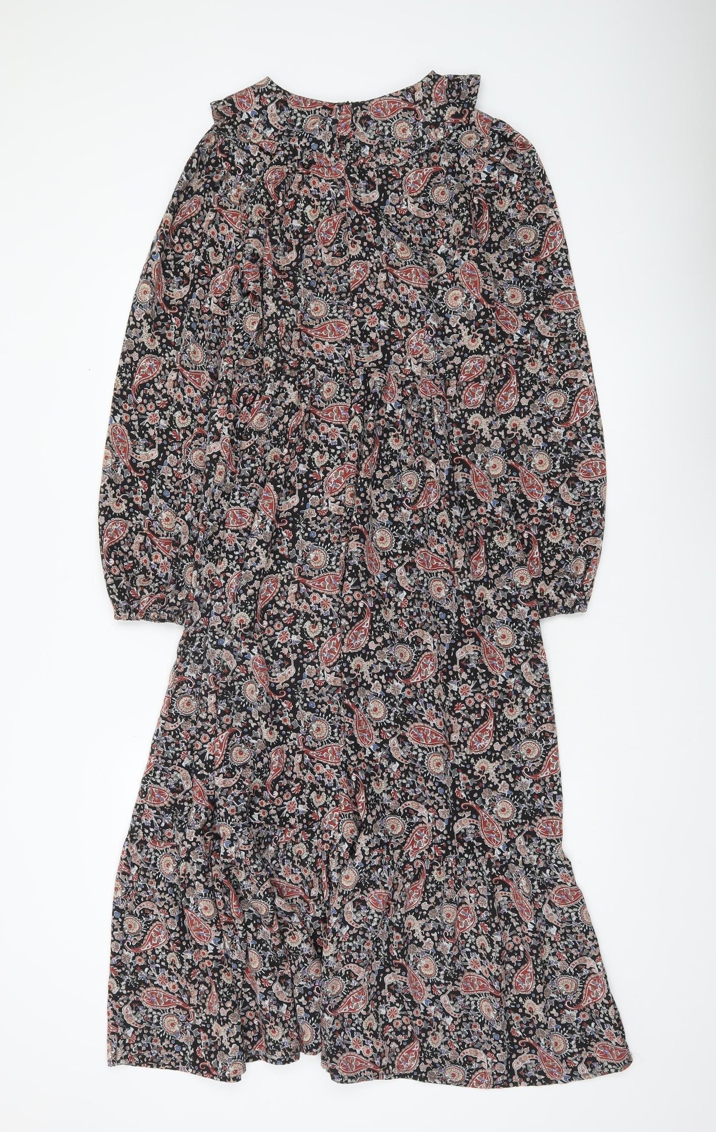 QED London Women’s Multicoloured Paisley Midi A-Line Dress Size 10