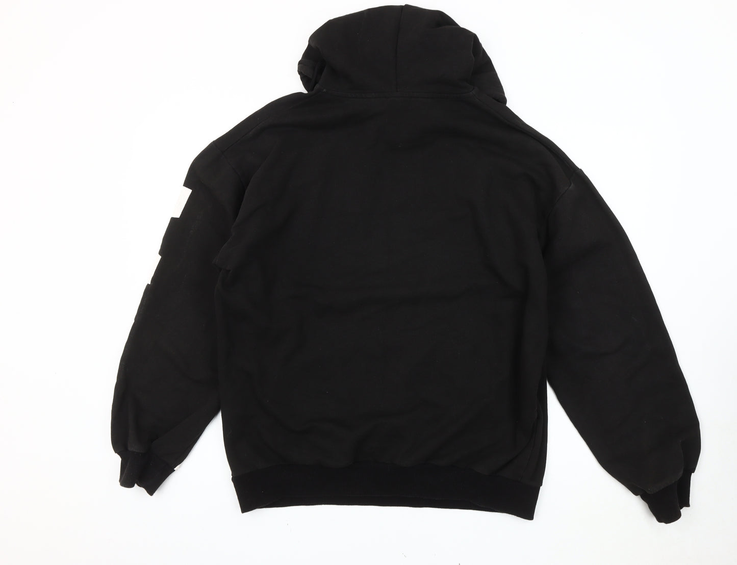 BoohooMAN Men's Black Medium Pullover Hoodie Graphic Logo Fleece