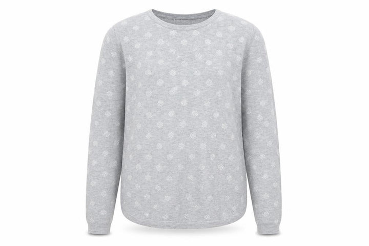 Mango Women’s Grey Polka Dot Crew Neck Jumper Size 12