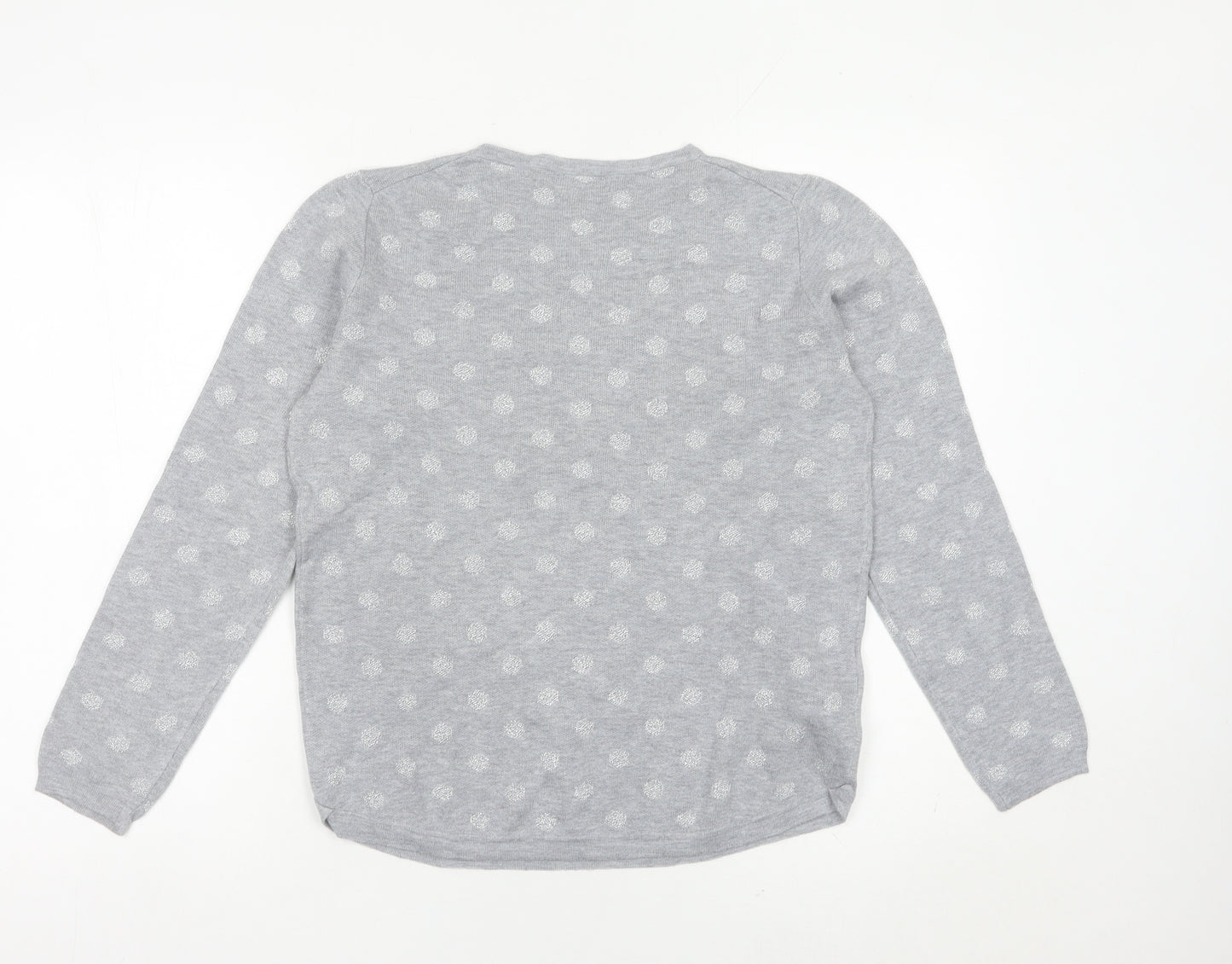 Mango Women’s Grey Polka Dot Crew Neck Jumper Size 12