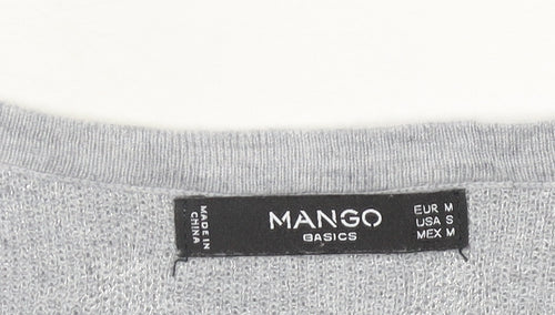 Mango Women’s Grey Polka Dot Crew Neck Jumper Size 12