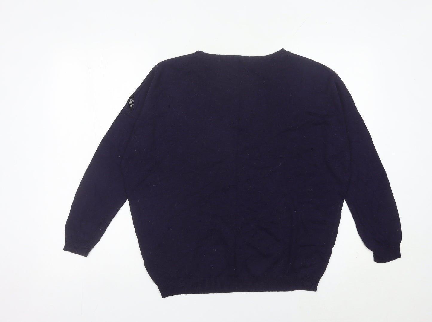 Marks and Spencer Women Purple Sequin Jumper UK 12 Long Sleeve