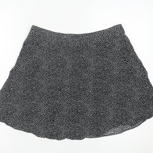 Matalan Women’s Black Polka Dot A-Line Skirt Size 14 Viscose