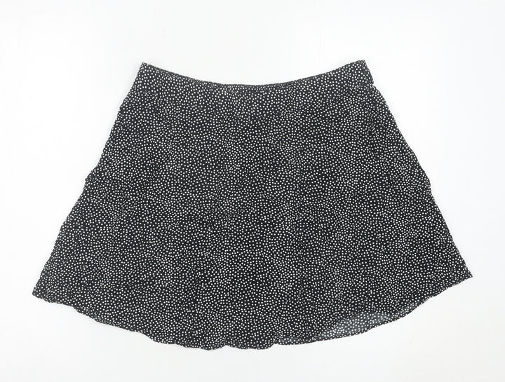 Matalan Women’s Black Polka Dot A-Line Skirt Size 14 Viscose