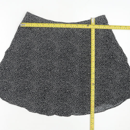 Matalan Women’s Black Polka Dot A-Line Skirt Size 14 Viscose