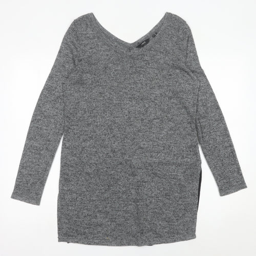 Next Women’s Grey V-Neck Long Sleeve Knit Jumper Size 10