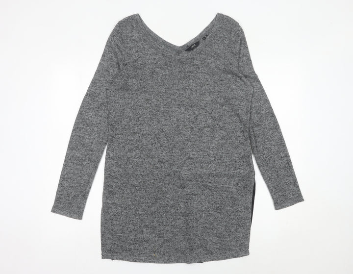Next Women’s Grey V-Neck Long Sleeve Knit Jumper Size 10