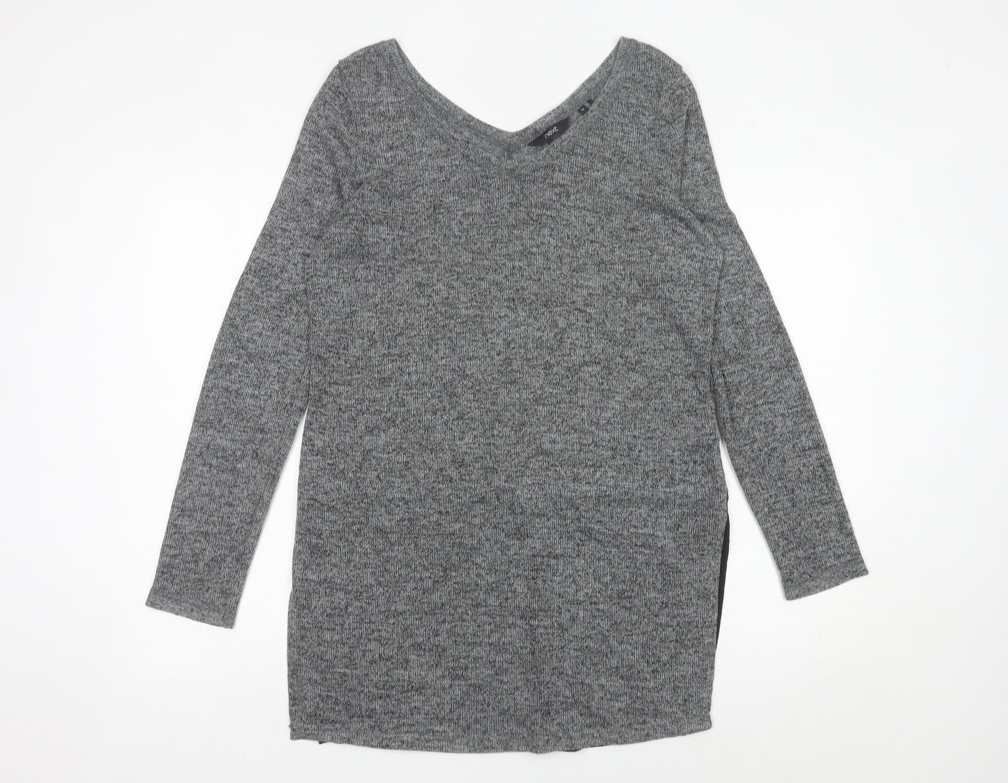 Next Women’s Grey V-Neck Long Sleeve Knit Jumper Size 10