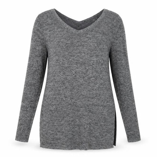 Next Women’s Grey V-Neck Long Sleeve Knit Jumper Size 10