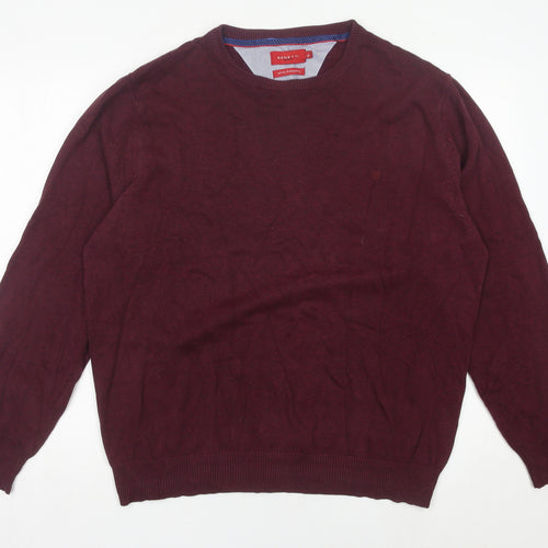 Benetti Mens Red XL Cotton Crew Neck Pullover Jumper