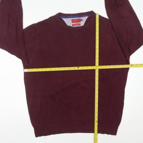Benetti Mens Red XL Cotton Crew Neck Pullover Jumper