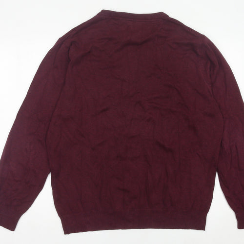 Benetti Mens Red XL Cotton Crew Neck Pullover Jumper