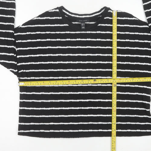 New Look Womens Black White Striped Knit Pullover Jumper M