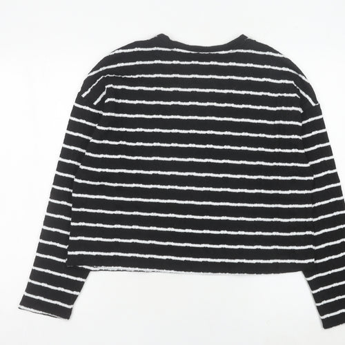 New Look Womens Black White Striped Knit Pullover Jumper M