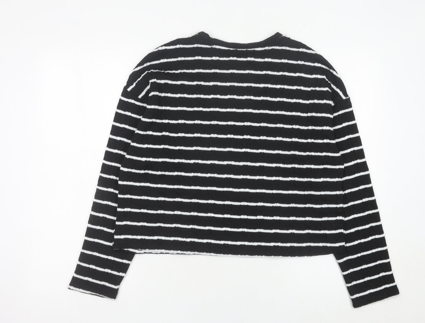 New Look Womens Black White Striped Knit Pullover Jumper M