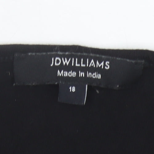 JD Williams Women Black Size 18 Sleeveless Shift Dress