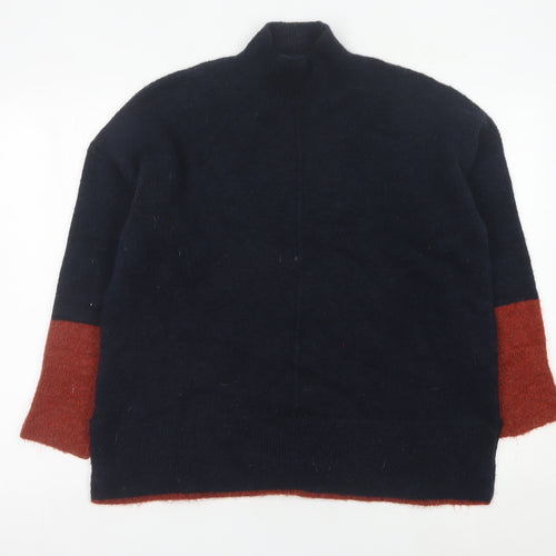 Marks and Spencer Womens Multicoloured L Pullover Jumper Mock Neck Knit