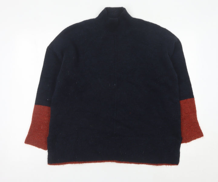 Marks and Spencer Womens Multicoloured L Pullover Jumper Mock Neck Knit