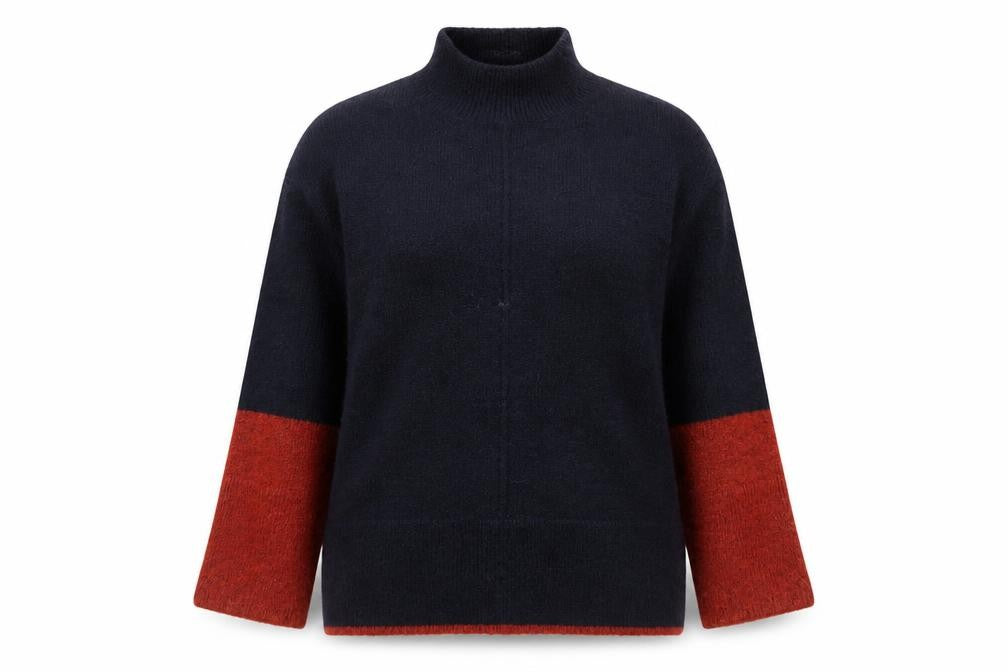 Front view of Marks & Spencer women’s multicoloured l jumper mock neck knit