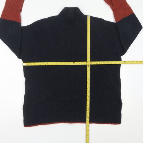 Marks and Spencer Womens Multicoloured L Pullover Jumper Mock Neck Knit
