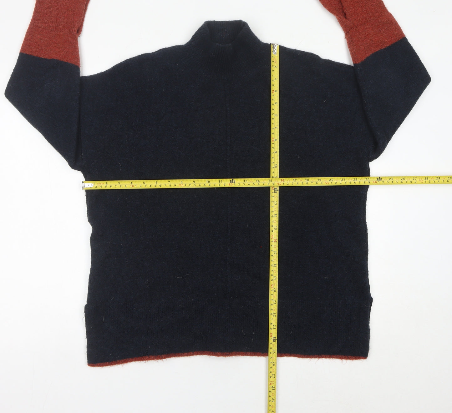 Marks and Spencer Womens Multicoloured L Pullover Jumper Mock Neck Knit